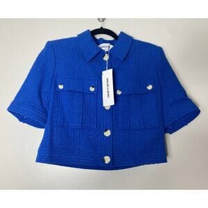 NWT VERONICA BEARD JACKET BLUE TWEED COQUETTE BUSINESS OFFICE WORK CAREER PREPPY